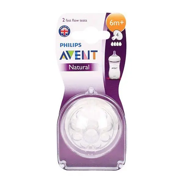 Philips Avent Natural Teat 4 Holes Fast Flow for 6 months+